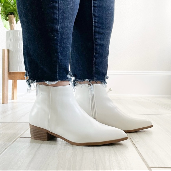 Top Moda White Ankle Boots Hyde-58 - Picture 11 of 12